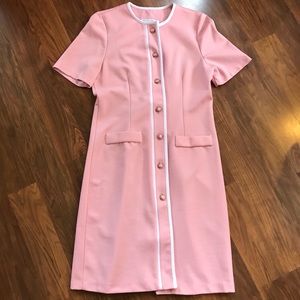Jackie O pink vintage 60s-style coat dress Sz 10